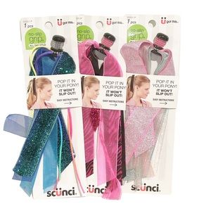 Scunci No Slip Grip All Day Hold Pop It In Your Pony Pink White Multi Color NEW‎